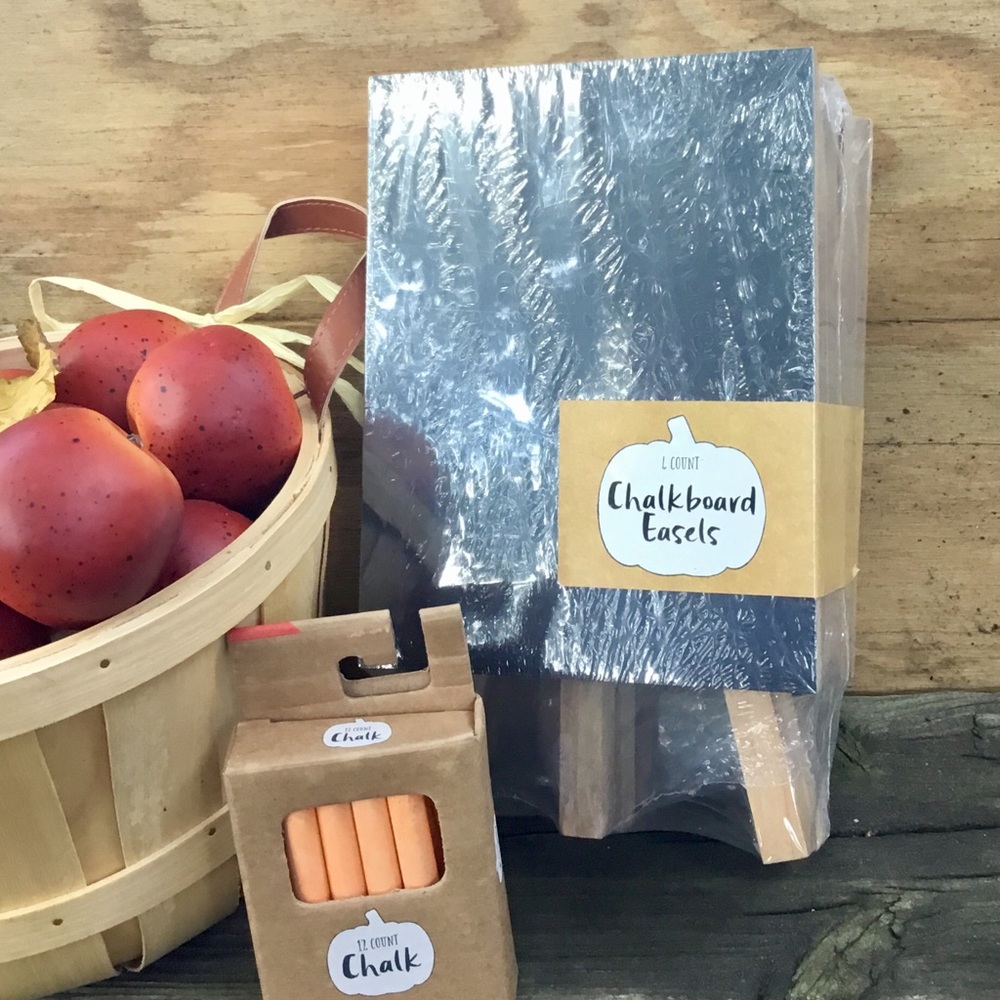 Four Easel Chalkboards Orange Chalk Fall Holidays